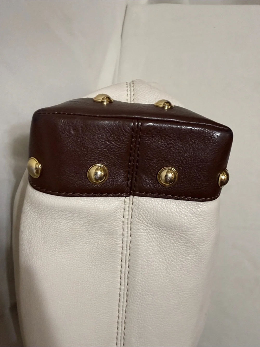 Michael Kors Joplin Leather Hobo In Brown/Cream